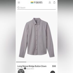 Vuori men’s Long sleeve bridge button down
